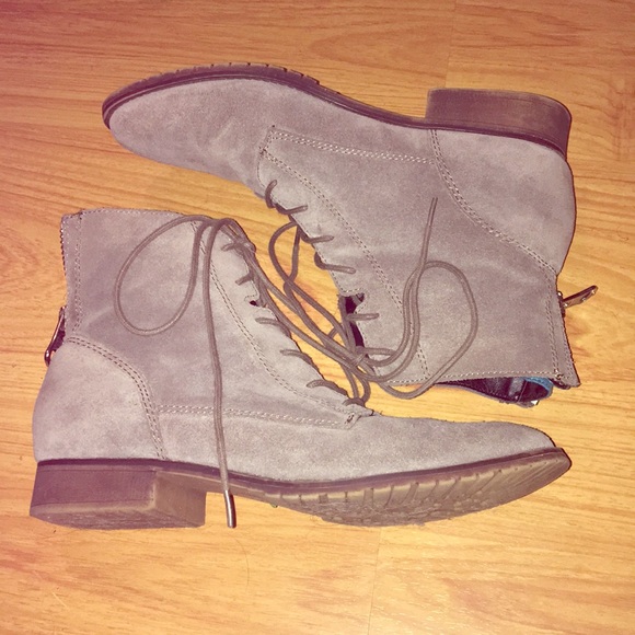 Steve Madden Shoes - Steve Madden Gray Combat Booties